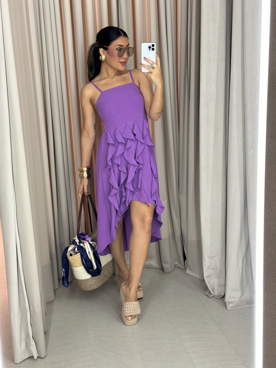 VESTIDO TÁBATA BABADOS ROXO