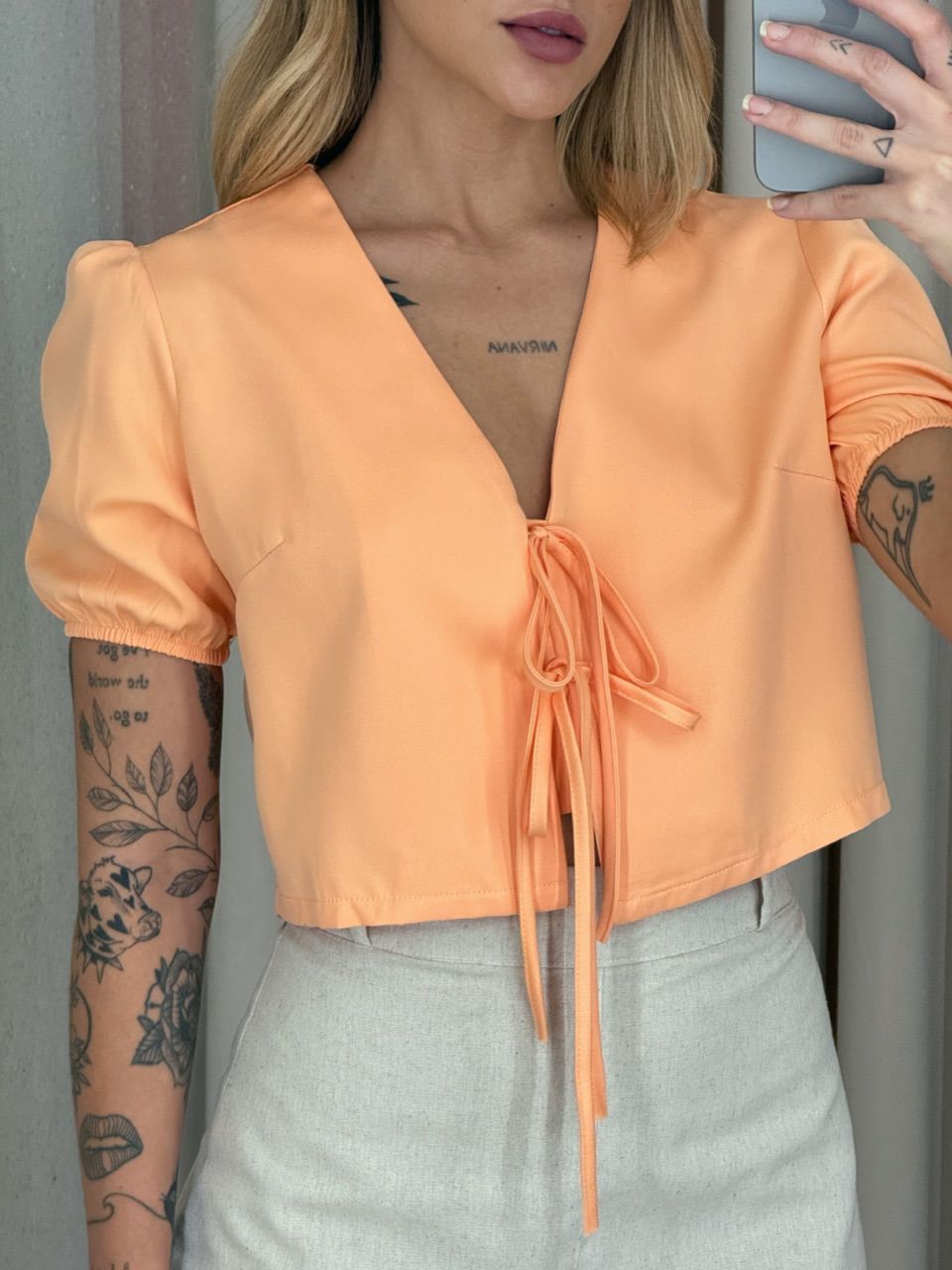 BLUSA NEUSA AMARRAÇÃO LARANJA