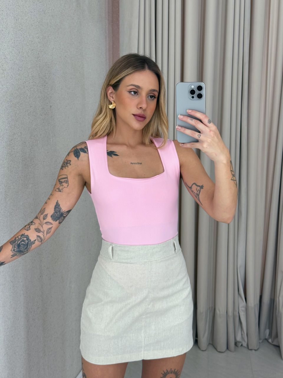BODY JUDITE LISO ROSA - 0060070031 - CAROLLA FERRARO