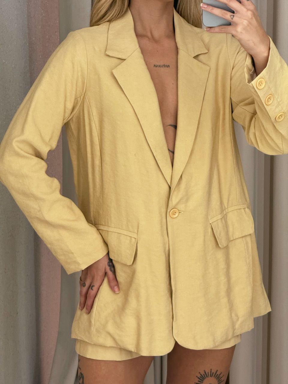 CONJUNTO ESMERALDA BLAZER YELLOW BUTTER