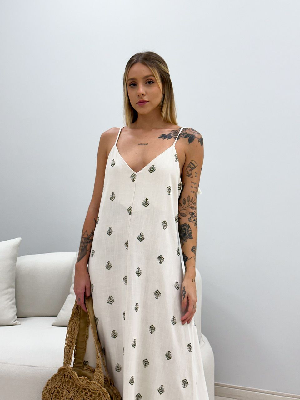 VESTIDO CAROLINA ÉTNICO CRU