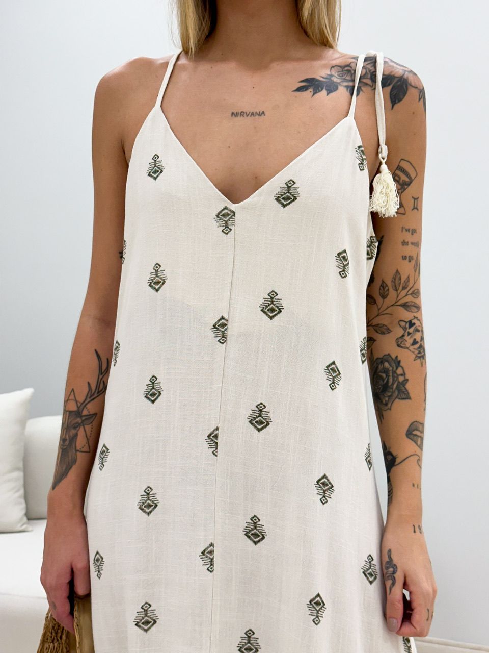 VESTIDO CAROLINA ÉTNICO CRU
