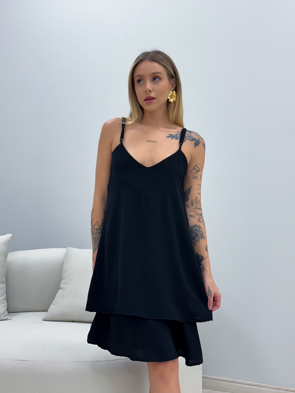 VESTIDO GABRIELLY ALÇA PRETO