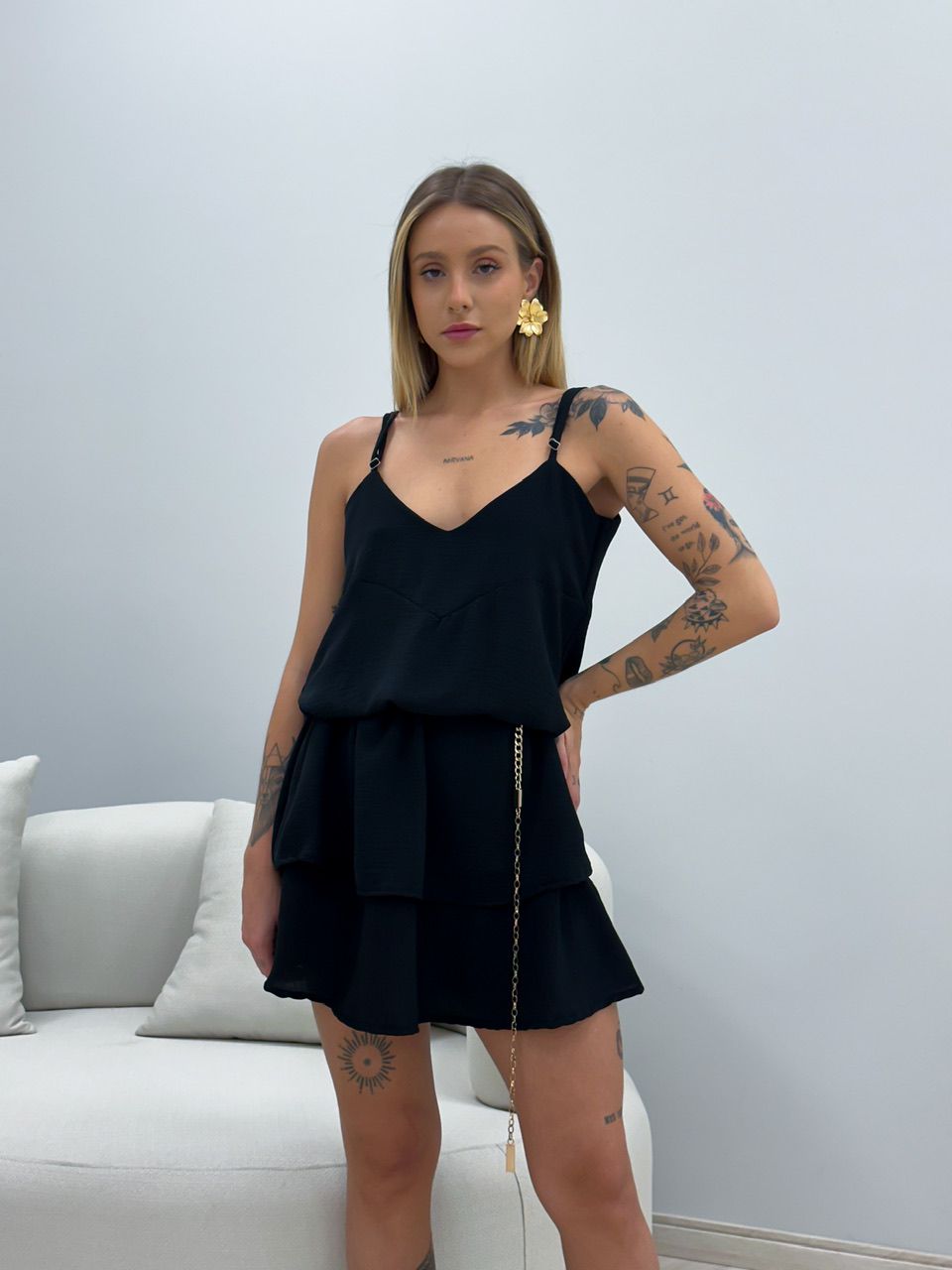 VESTIDO GABRIELLY ALÇA PRETO
