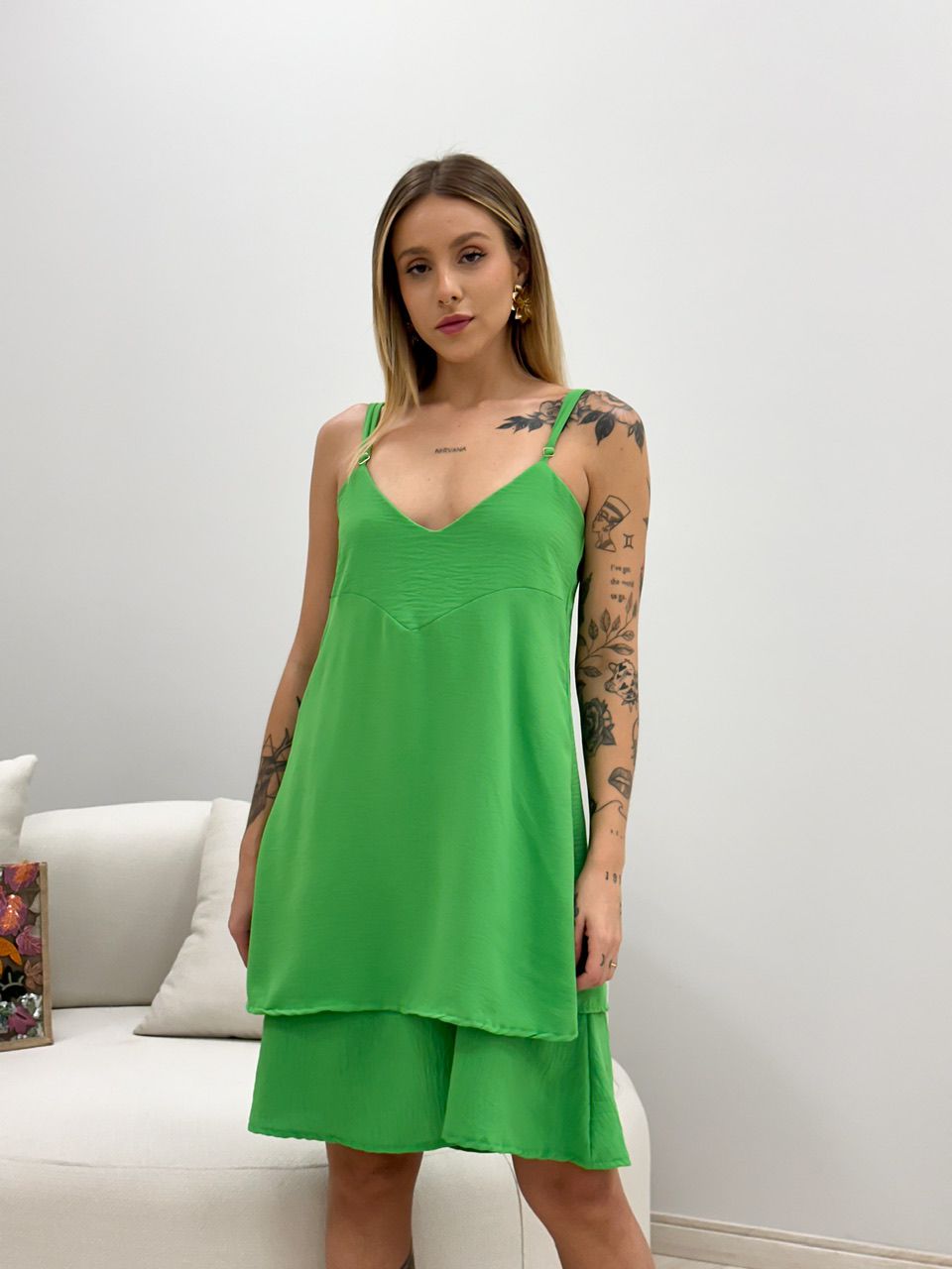 VESTIDO GABRIELLY ALÇA VERDE