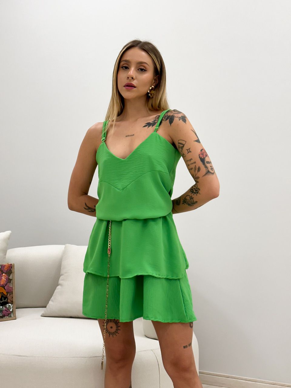 VESTIDO GABRIELLY ALÇA VERDE