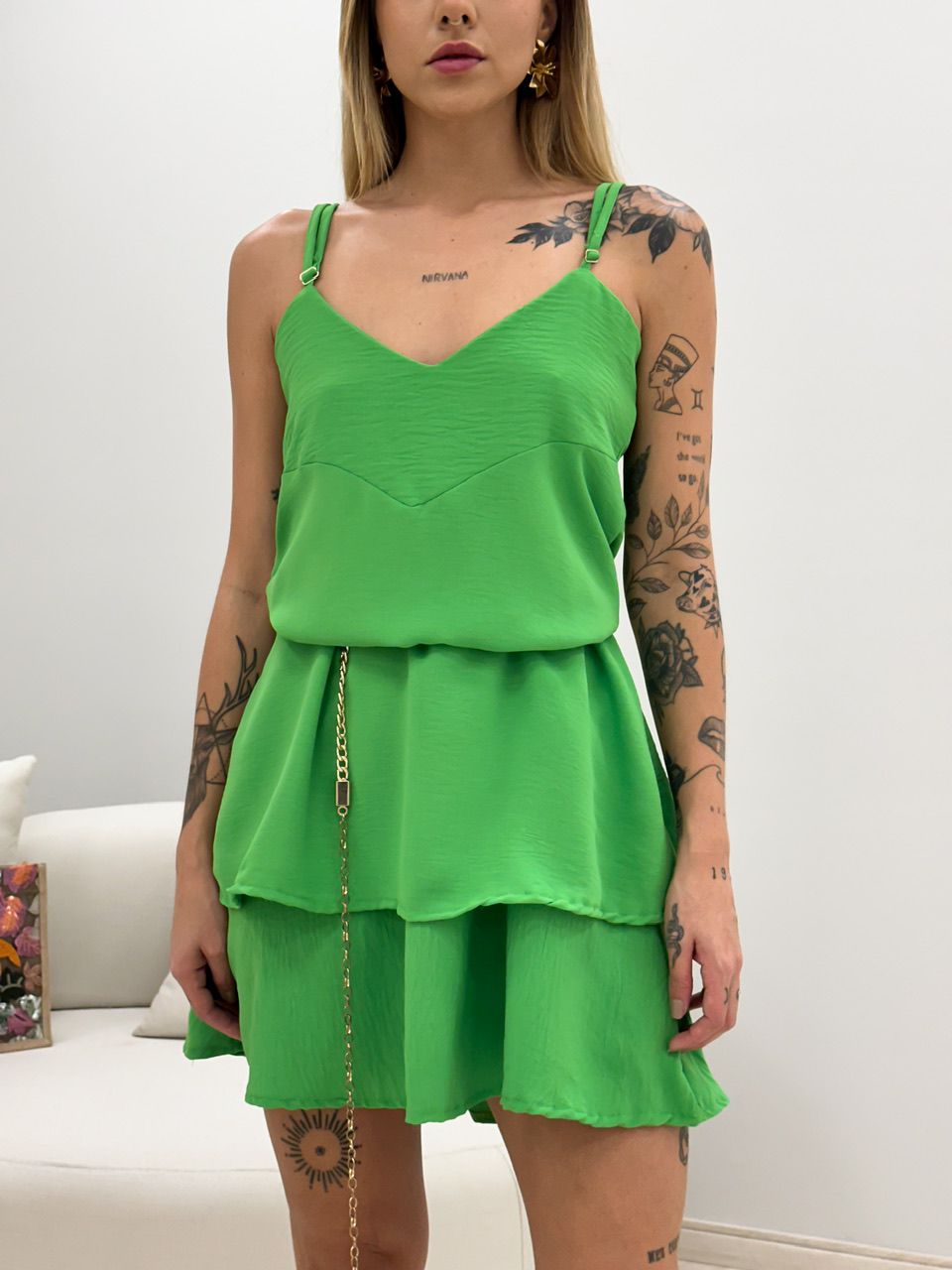 VESTIDO GABRIELLY ALÇA VERDE