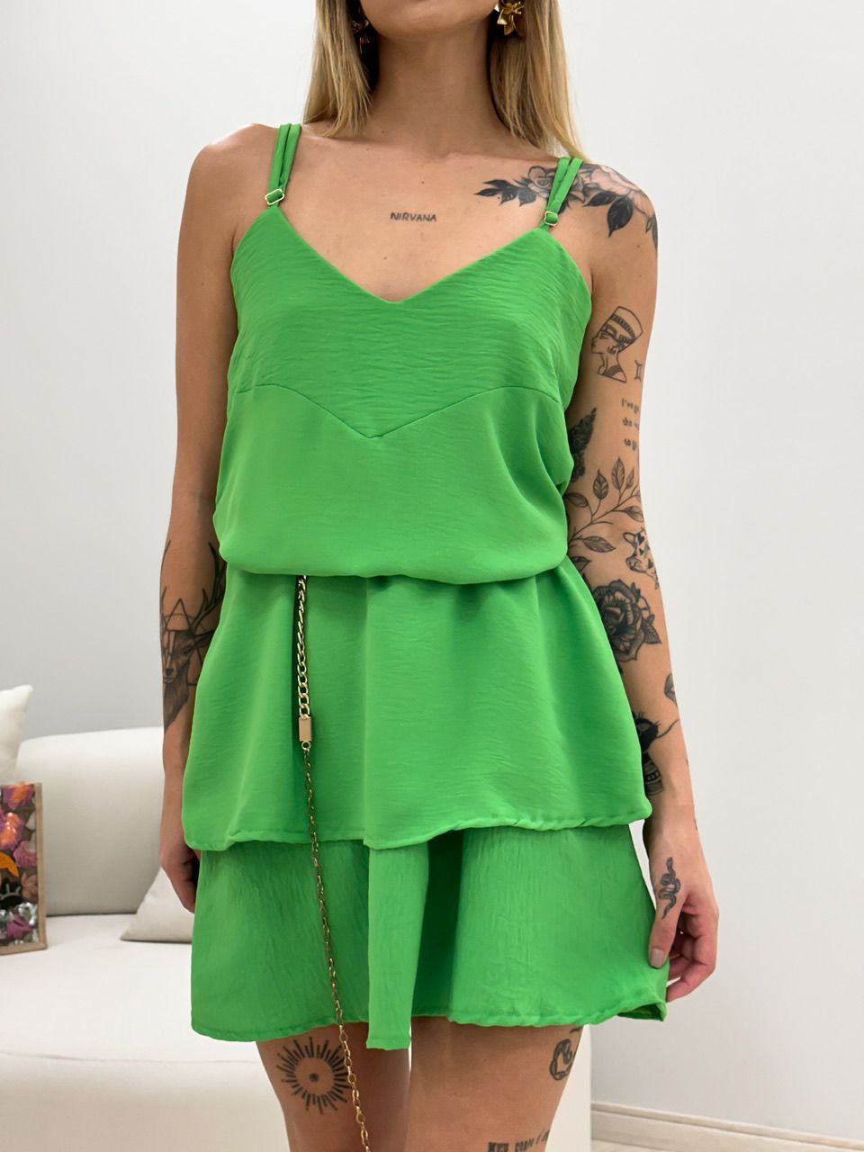 VESTIDO GABRIELLY ALÇA VERDE