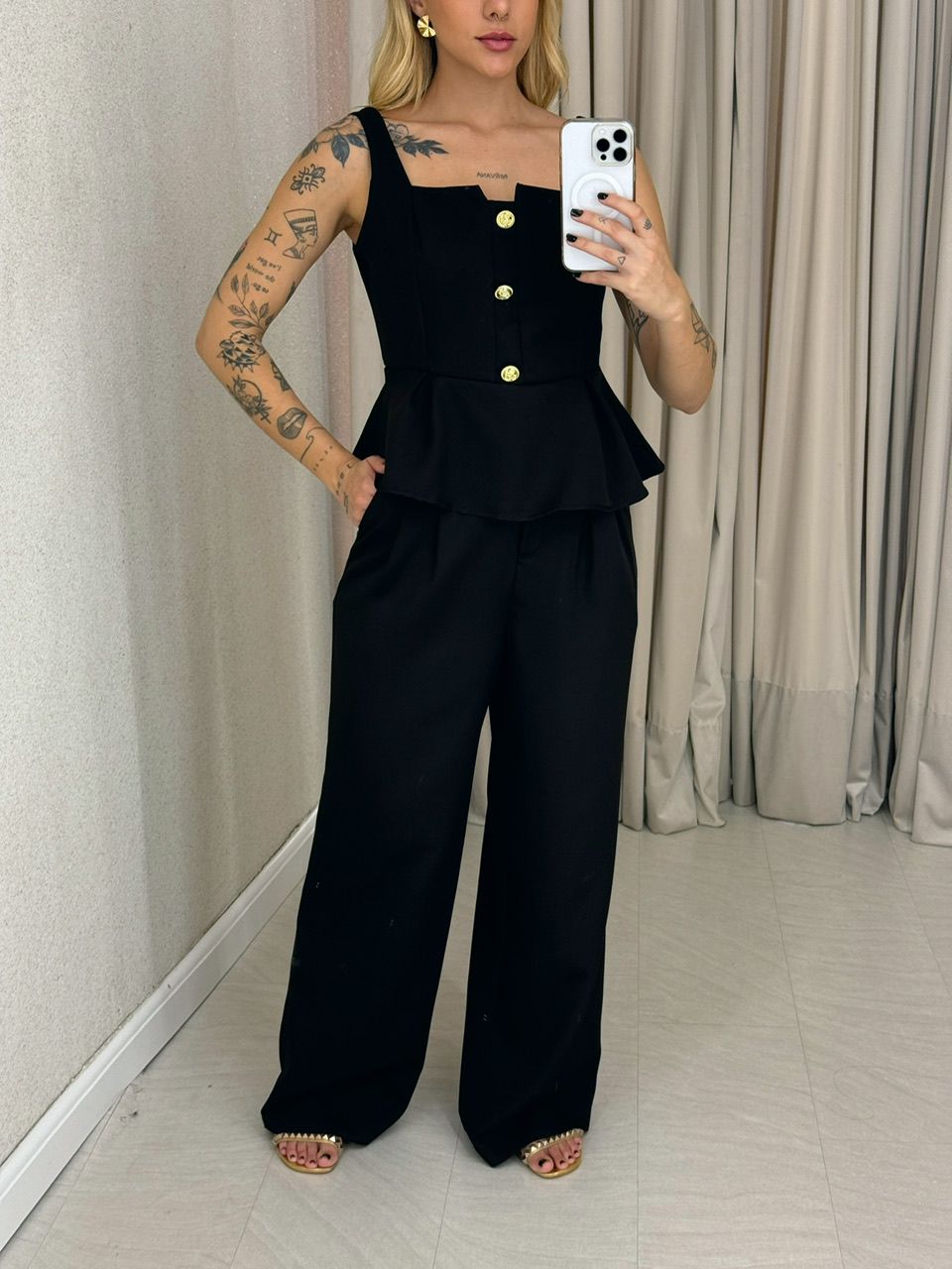CONJUNTO CHLOE BLUSA CALÇA PRETO
