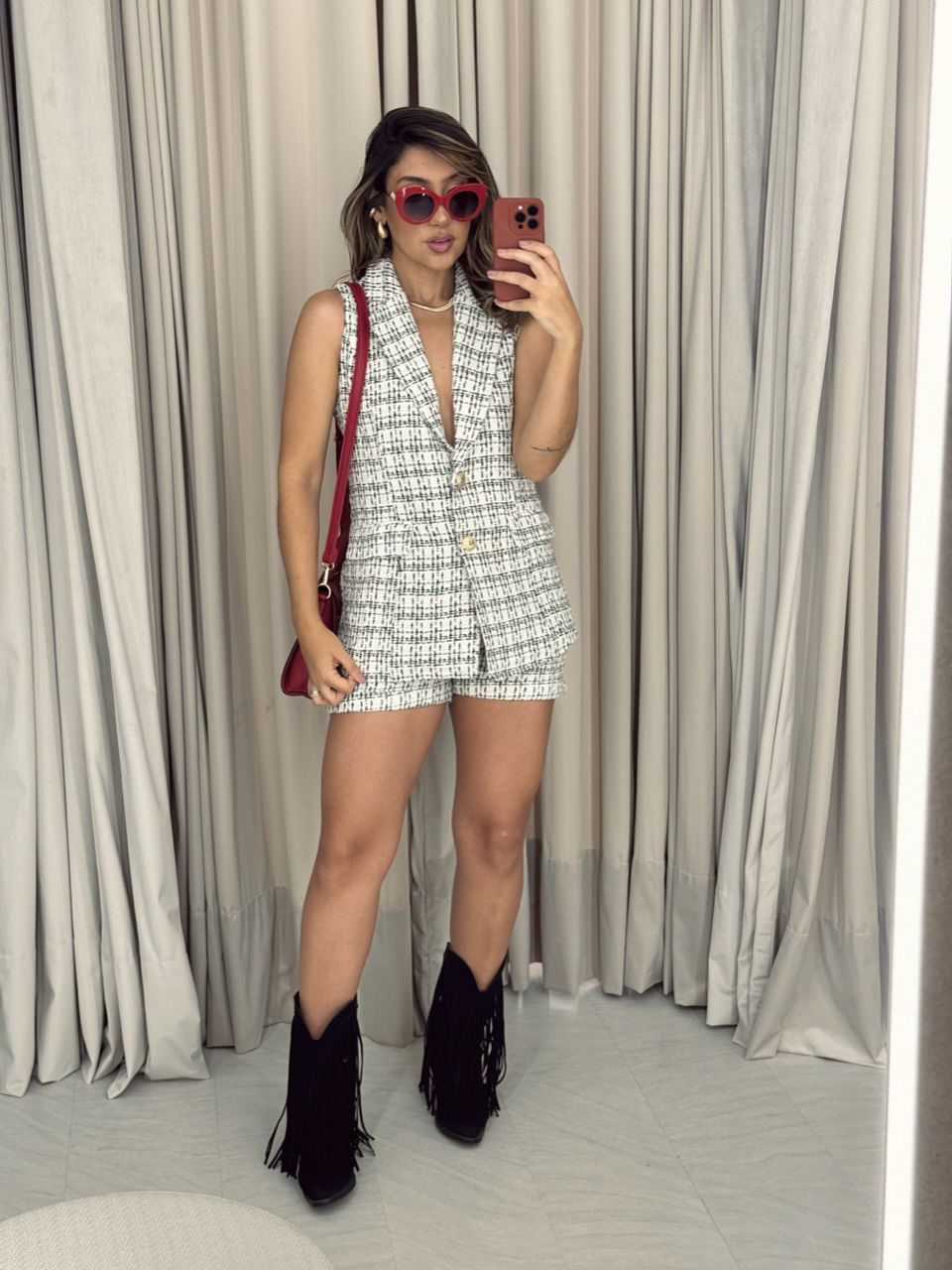 CONJUNTO YARA TWEED PRETO
