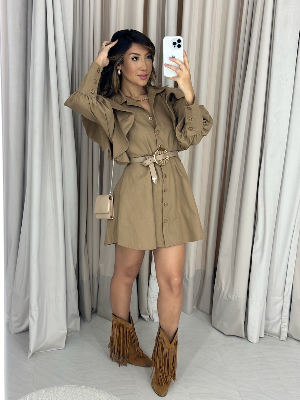 VESTIDO MARIA EDUARDA NUDE - 0052180049 - CAROLLA FERRARO