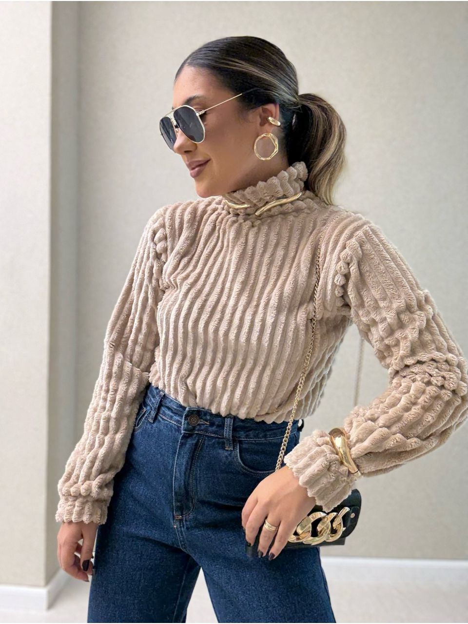 BLUSA LÚCIA PELINHOS NUDE