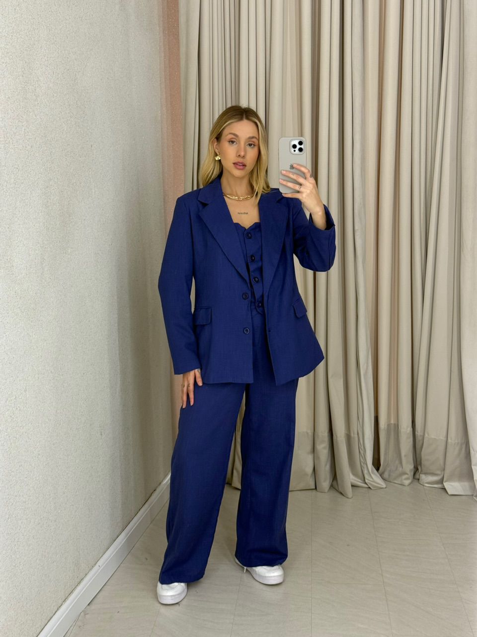 BLAZER CÉLIA LINHO MARINHO