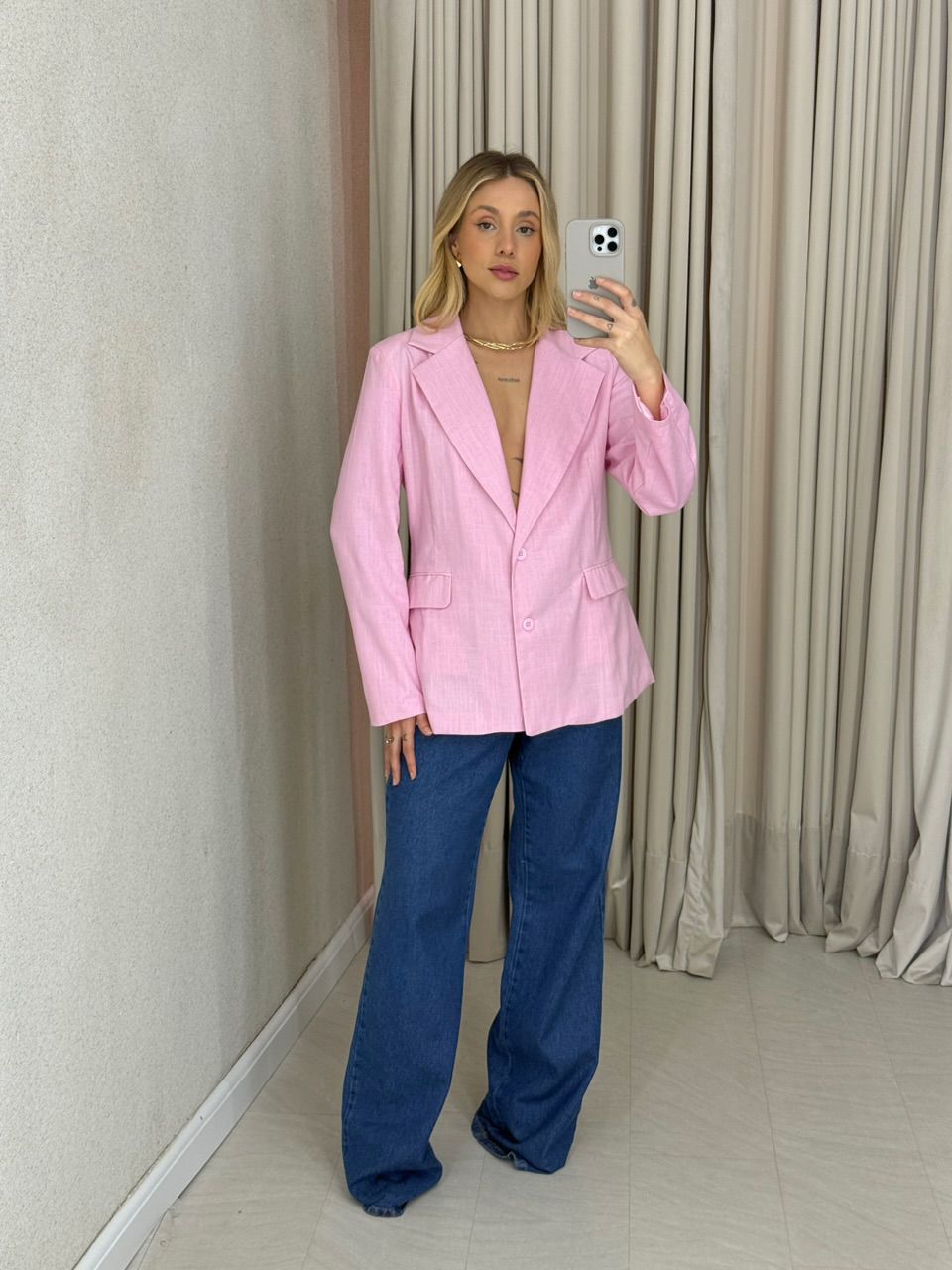 BLAZER CÉLIA LINHO ROSA