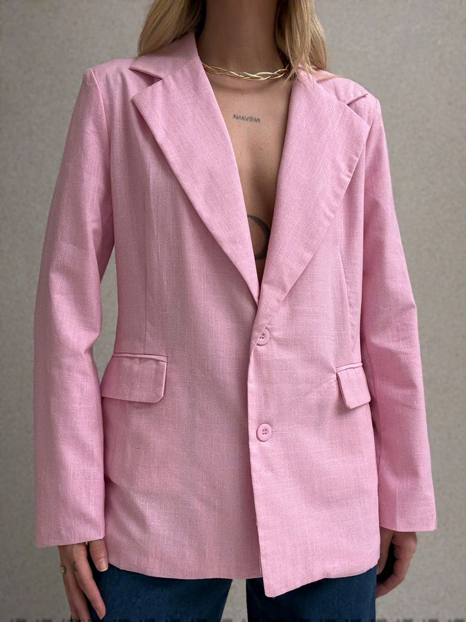 BLAZER CÉLIA LINHO ROSA - 0064330031 - CAROLLA FERRARO