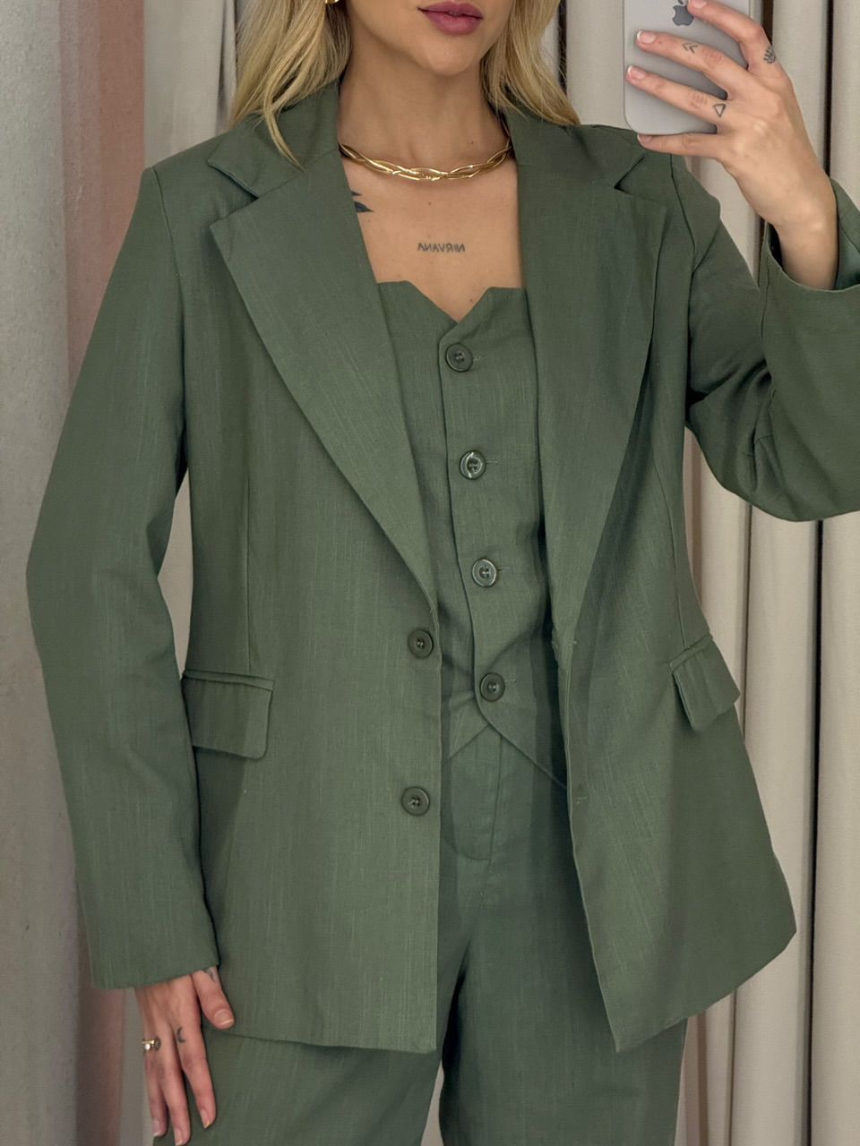 BLAZER CÉLIA LINHO VERDE