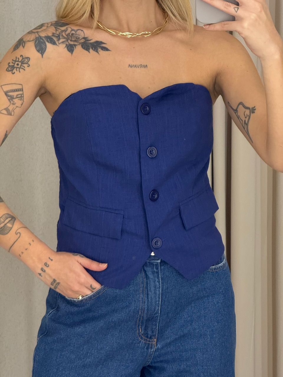 BLUSA DINAH TOMARA QUE CAIA MARINHO