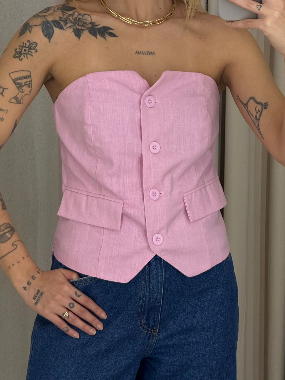 BLUSA DINAH TOMARA QUE CAIA ROSA