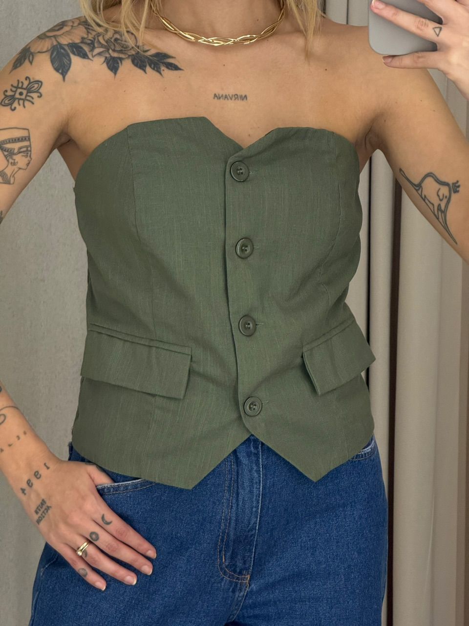 BLUSA DINAH TOMARA QUE CAIA VERDE