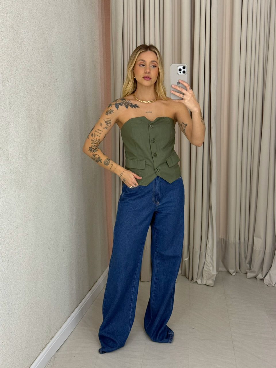 BLUSA DINAH TOMARA QUE CAIA VERDE