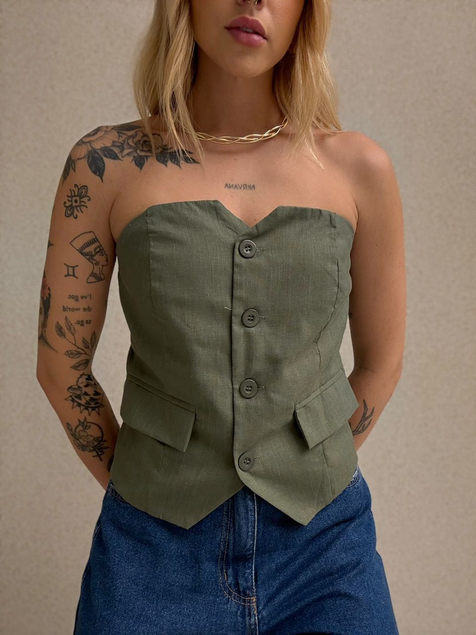 BLUSA DINAH TOMARA QUE CAIA VERDE