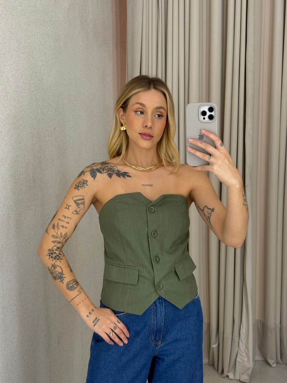 BLUSA DINAH TOMARA QUE CAIA VERDE