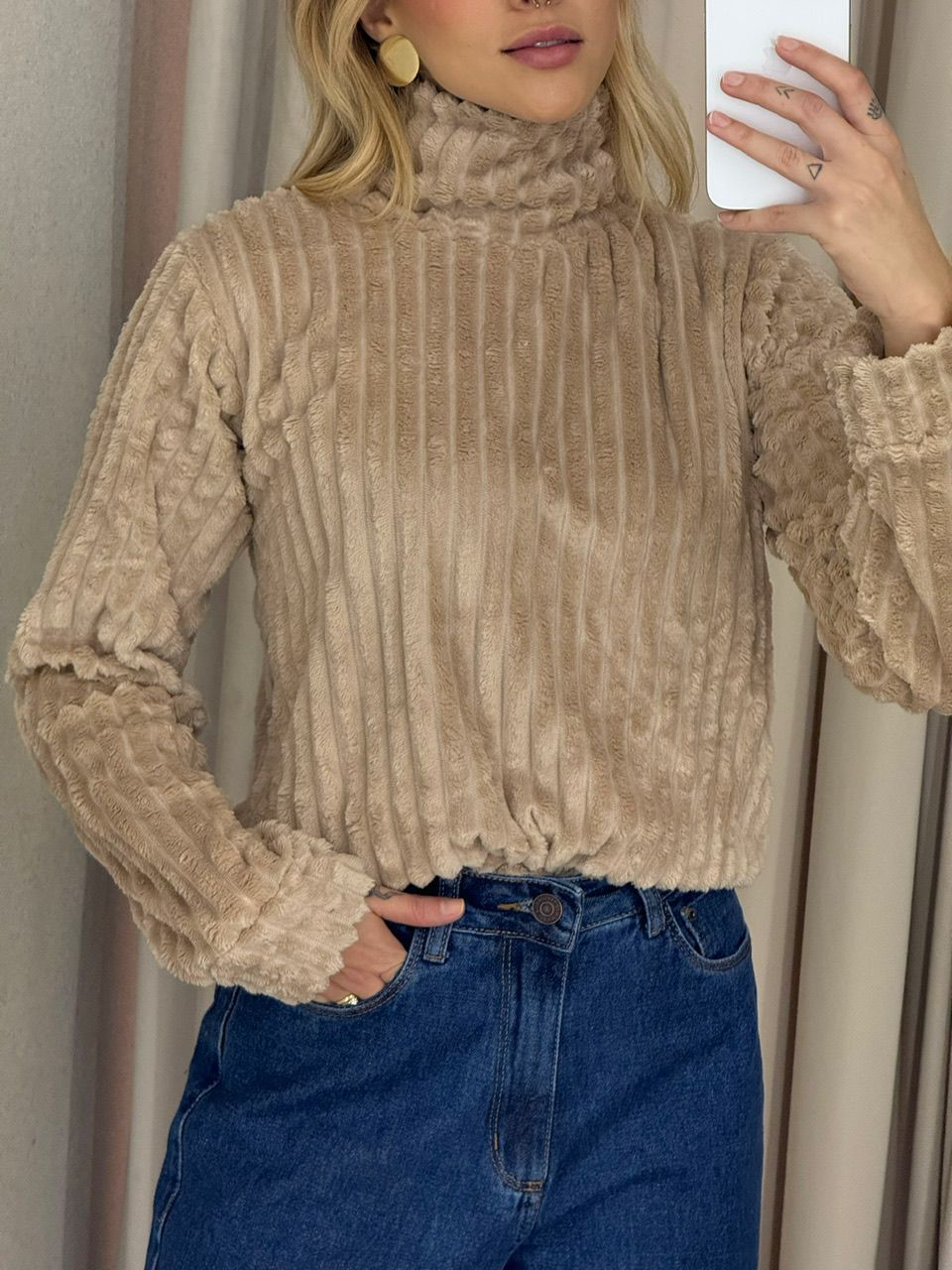 BLUSA LÚCIA PELINHOS NUDE