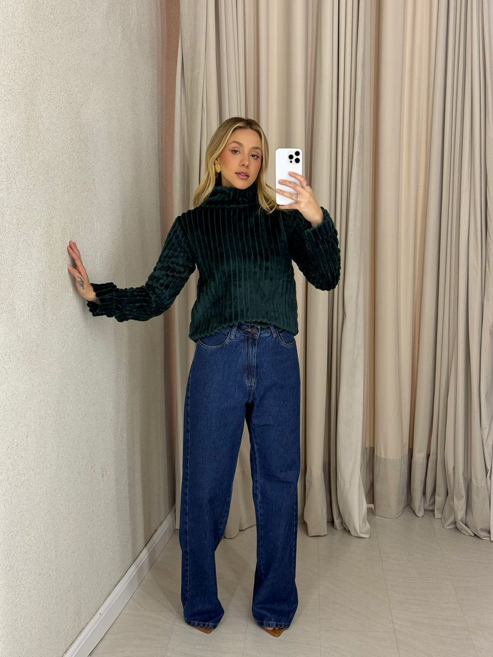 BLUSA LÚCIA PELINHOS VERDE
