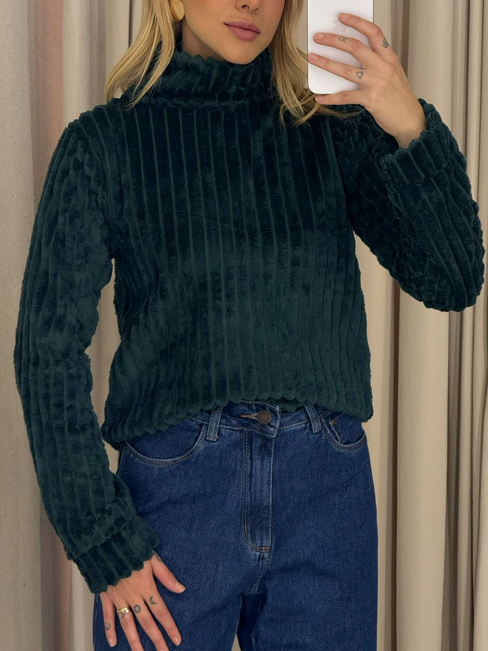 BLUSA LÚCIA PELINHOS VERDE