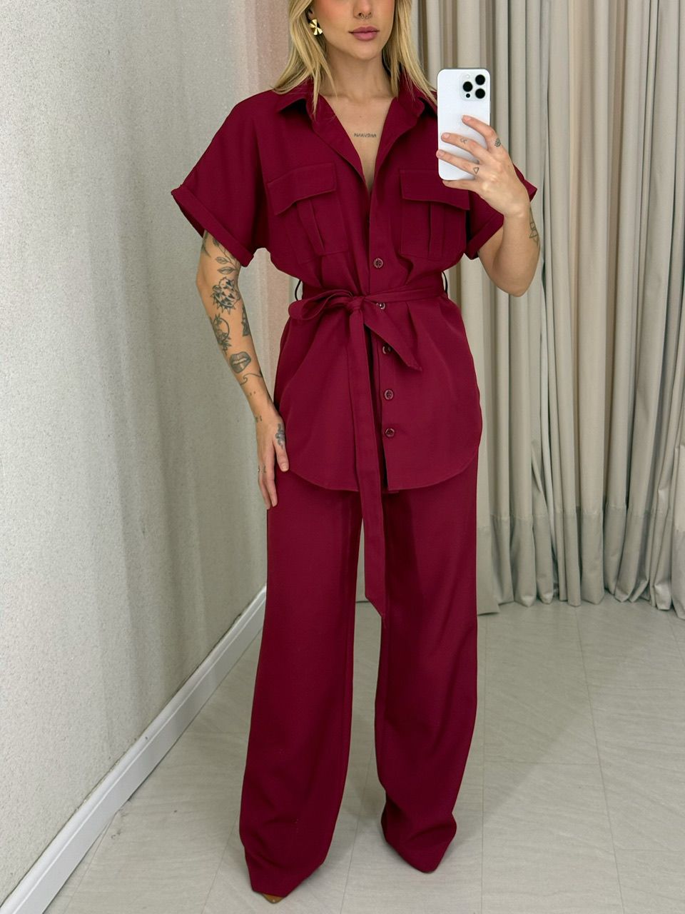  CONJUNTO FRANCISCA CALÇA VINHO