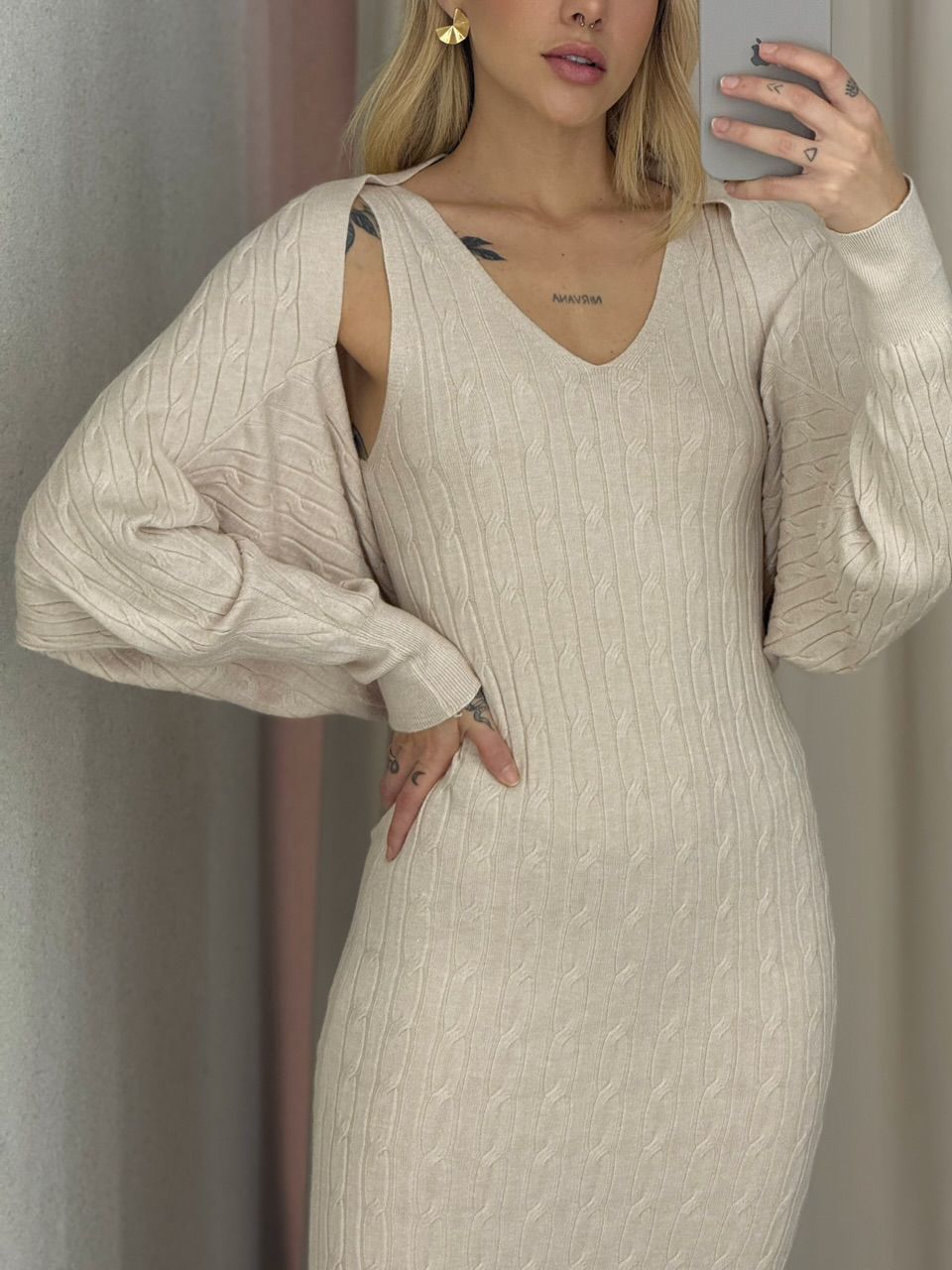 CONJUNTO MALTA Tricot Areia