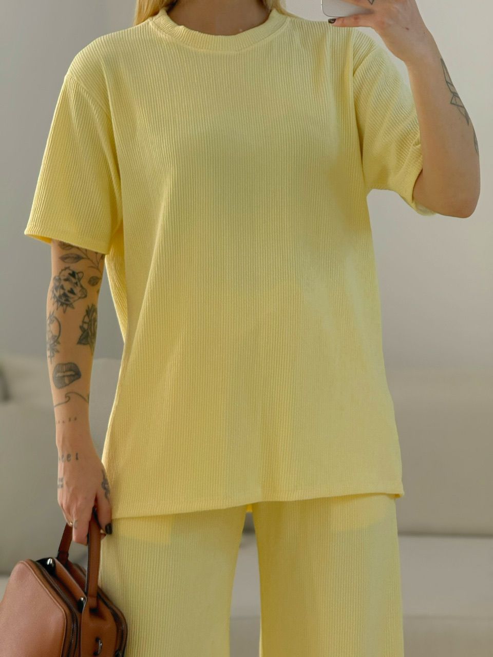 CONJUNTO IRENE BLUSA CALÇA AMARELO