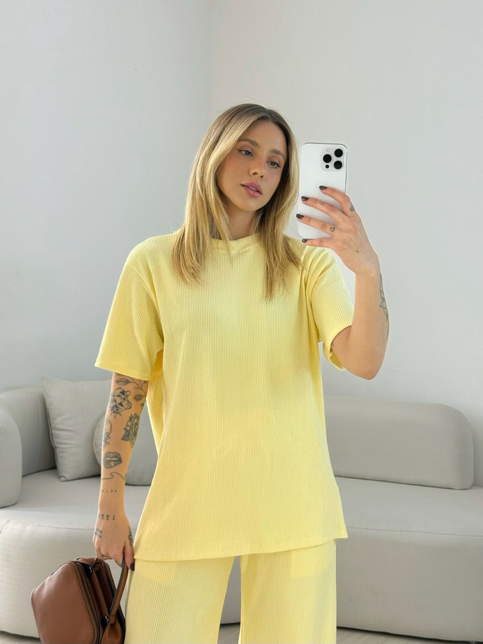 CONJUNTO IRENE BLUSA CALÇA AMARELO