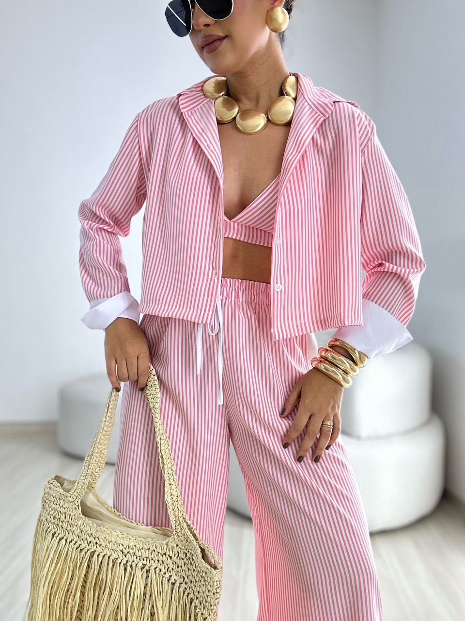 TRIJUNTO CAMILA LISTRADO ROSA