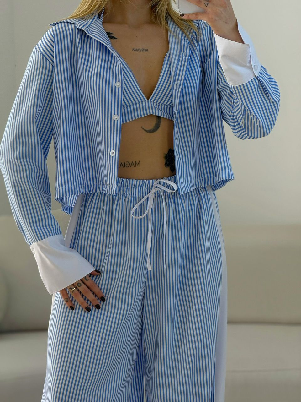 TRIJUNTO CAMILA LISTRADO AZUL