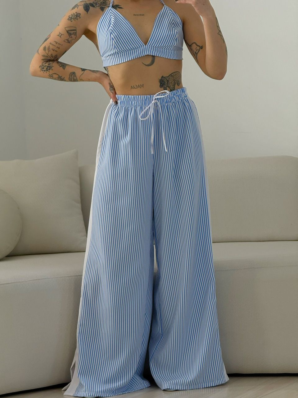 TRIJUNTO CAMILA LISTRADO AZUL