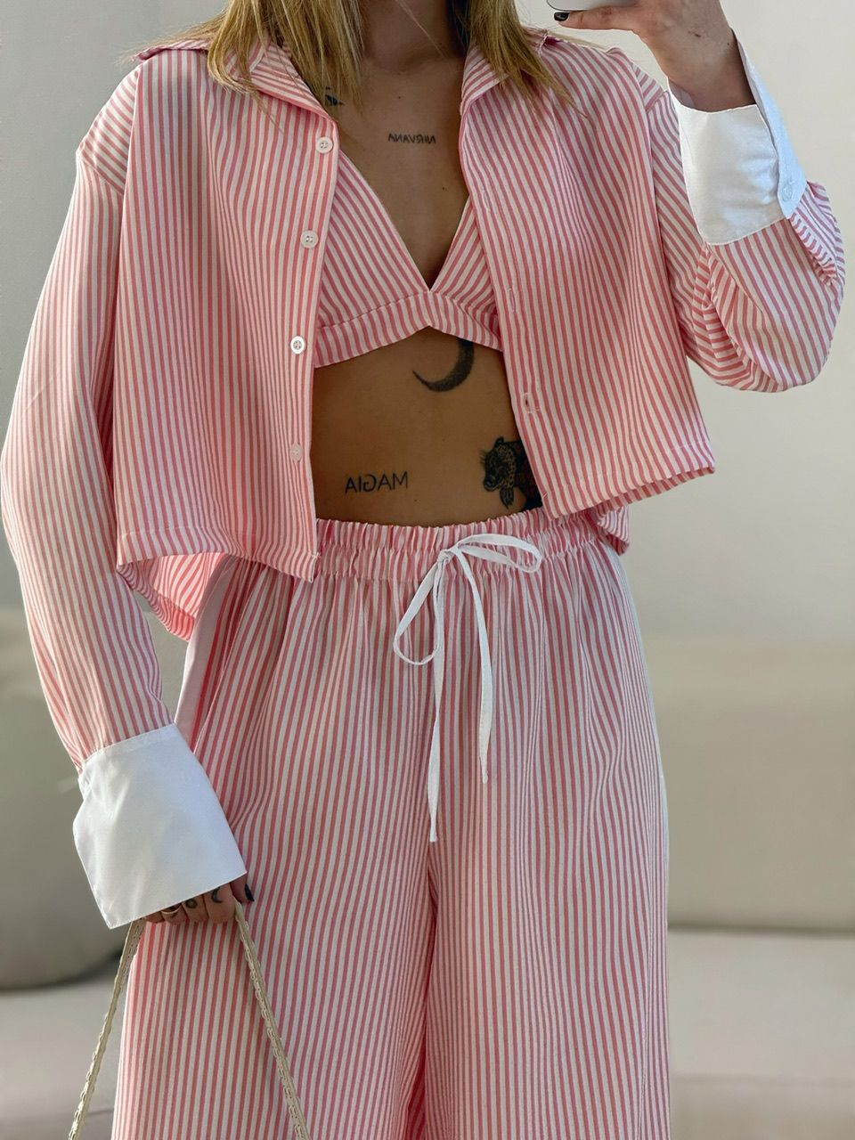 TRIJUNTO CAMILA LISTRADO ROSA