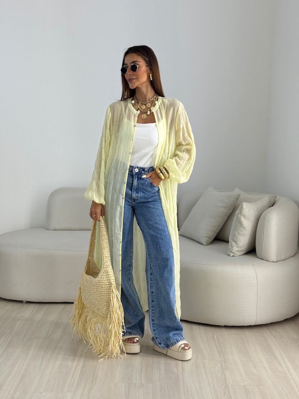 CHEMISE LAVINIA BOTÕES YELLOW BUTTER