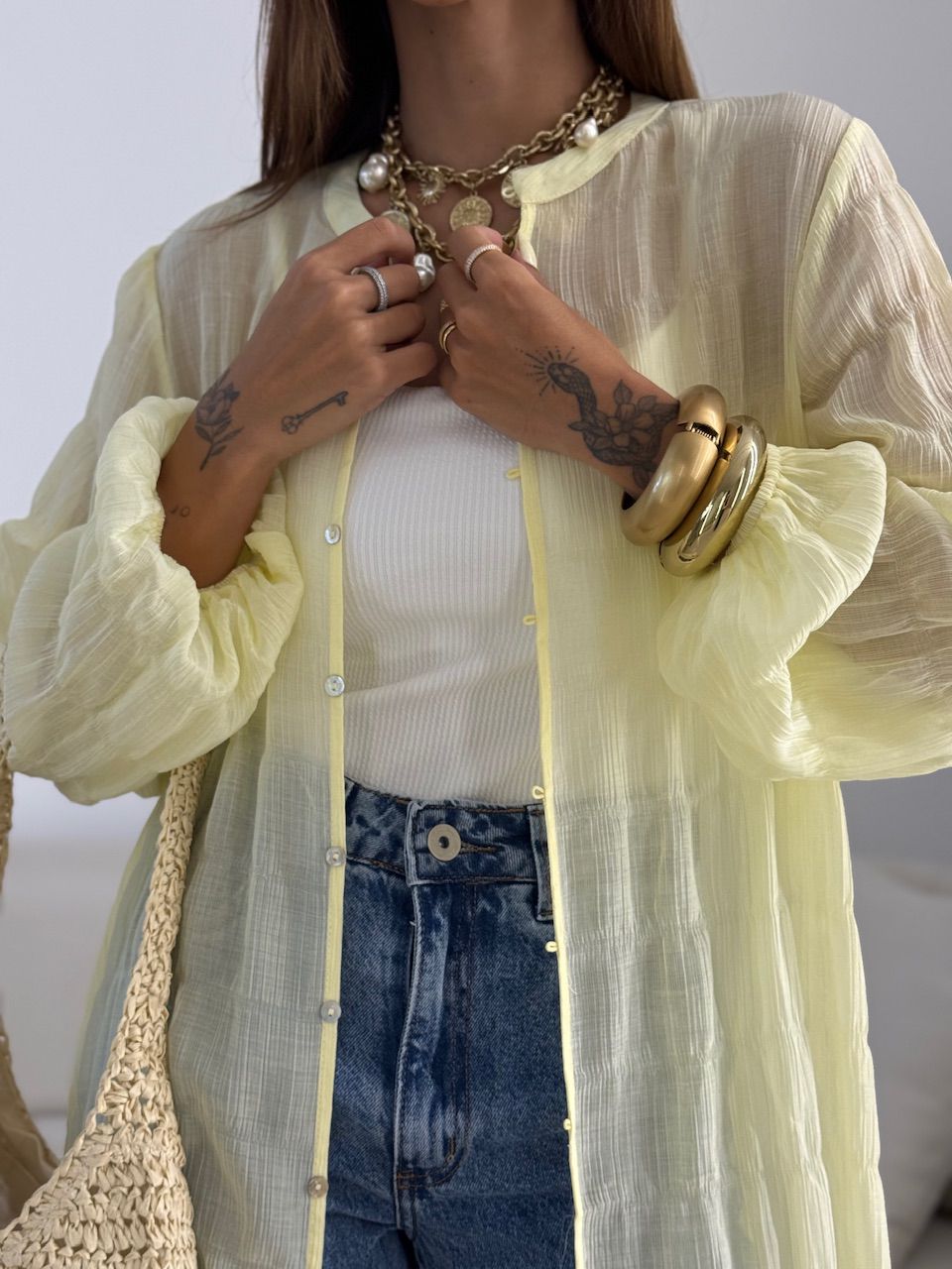 CHEMISE LAVINIA BOTÕES YELLOW BUTTER