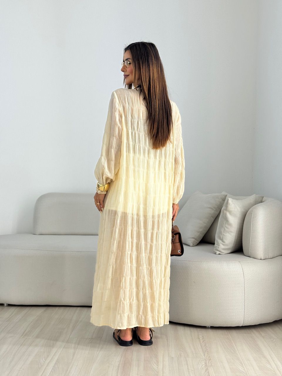 CHEMISE LAVINIA BOTÕES NUDE