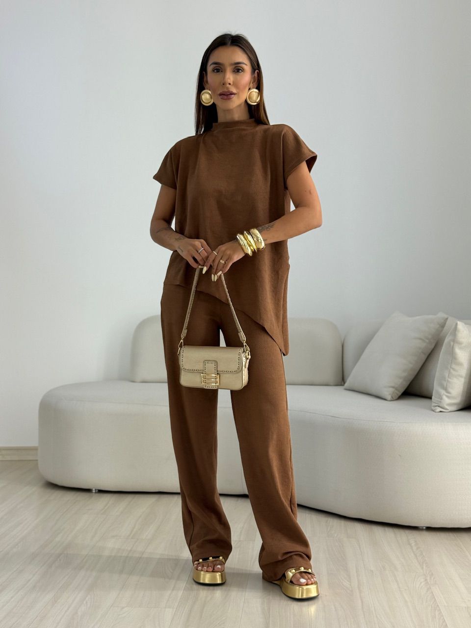 CONJUNTO CORALINE ASSIMÉTRICO MARROM