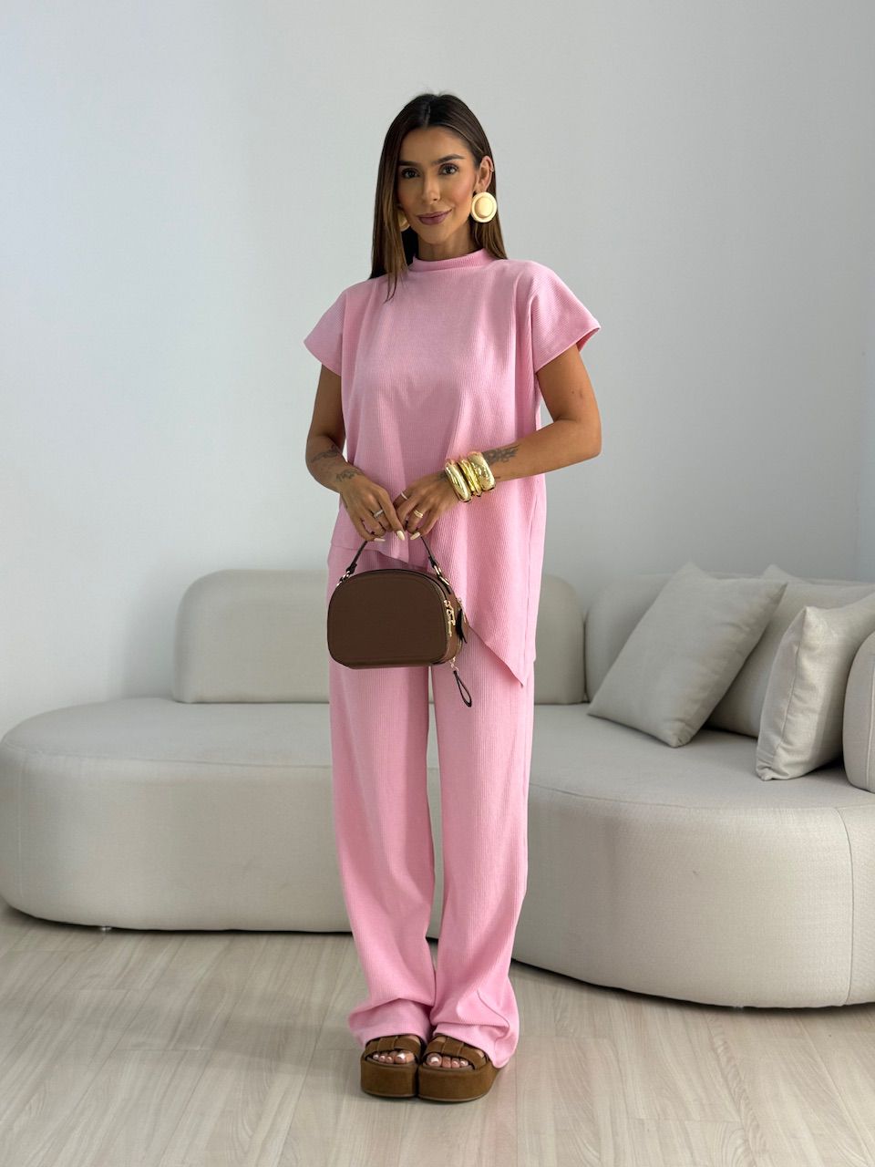 CONJUNTO CORALINE ASSIMÉTRICO ROSA