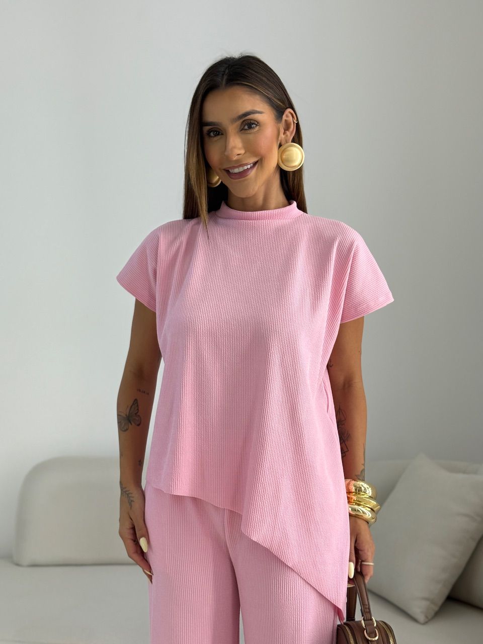 CONJUNTO CORALINE ASSIMÉTRICO ROSA