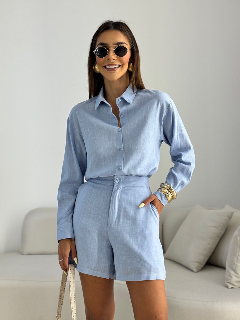 CONJUNTO NANDA SHORT AZUL
