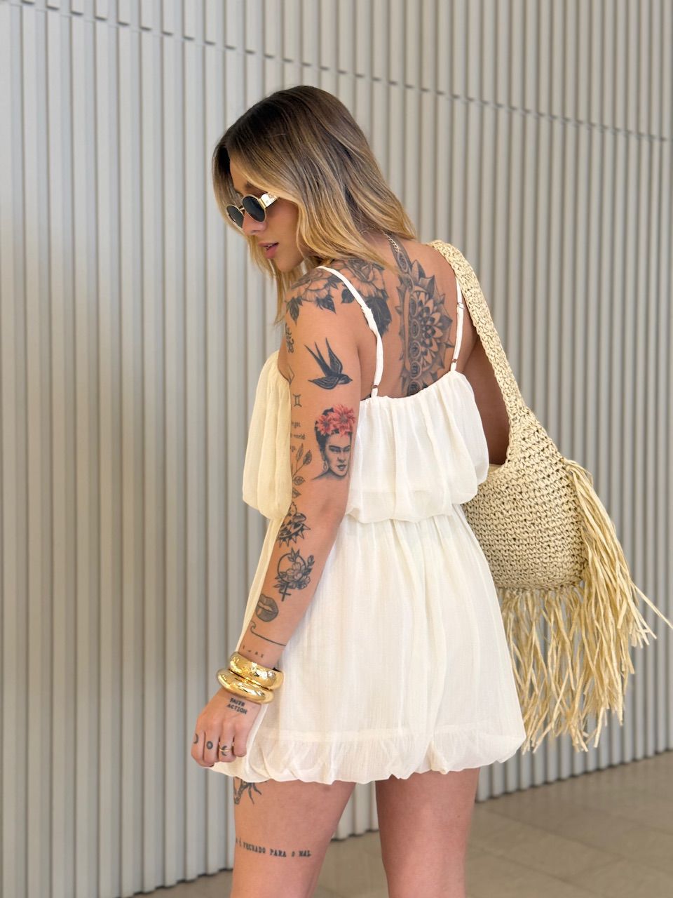 VESTIDO ANTONELA BALONÊ AREIA