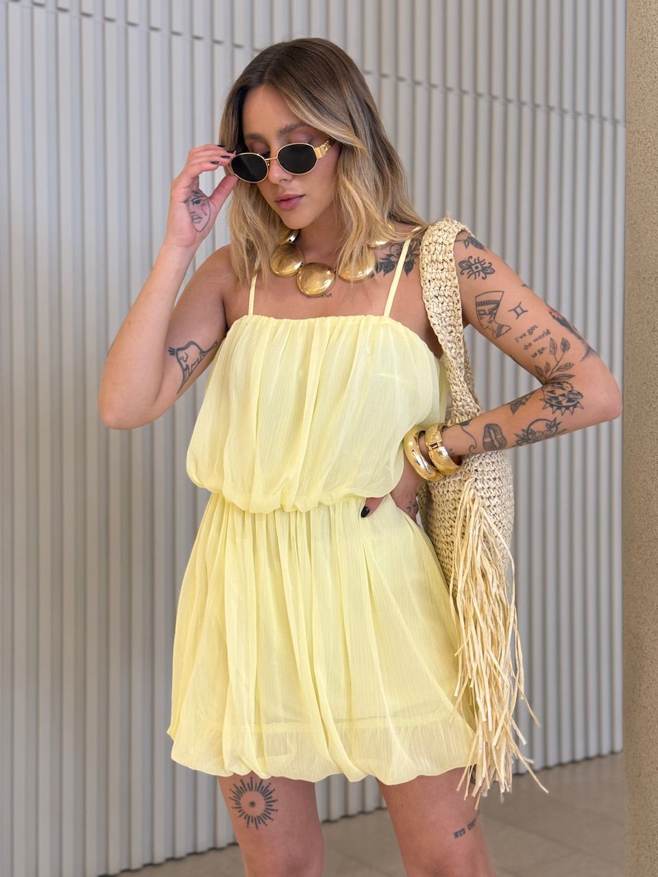 VESTIDO ANTONELA BALONÊ YELLOW BUTTER