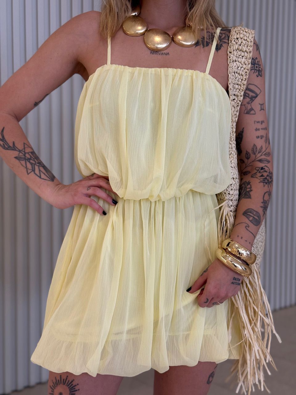 VESTIDO ANTONELA BALONÊ YELLOW BUTTER