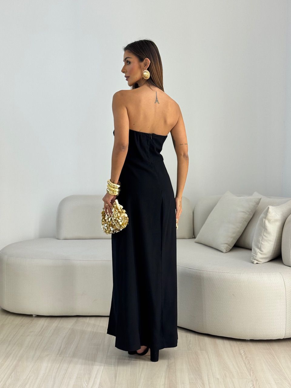VESTIDO ELISA FENDA PRETO