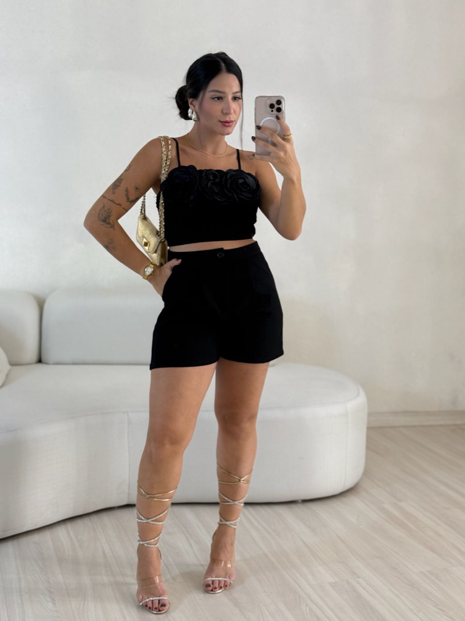 CONJUNTO LEANDRA FLOR PRETO