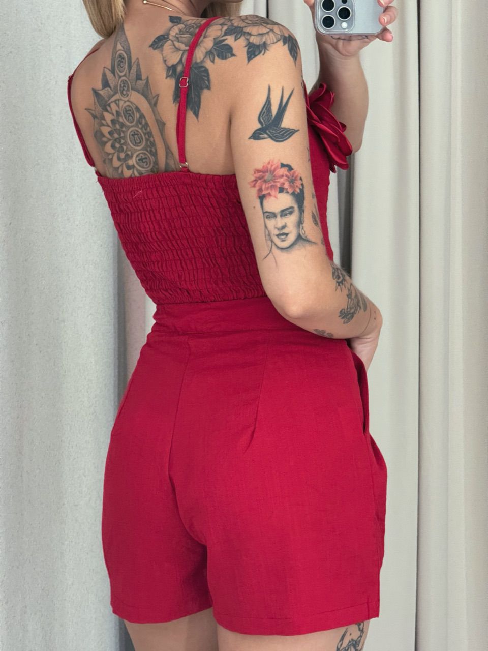 CONJUNTO LEANDRA FLOR VERMELHO